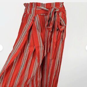 (S) SIMPLEE AWESOME Vertical Striped High Waist Palazzo w/ Slit Leg
